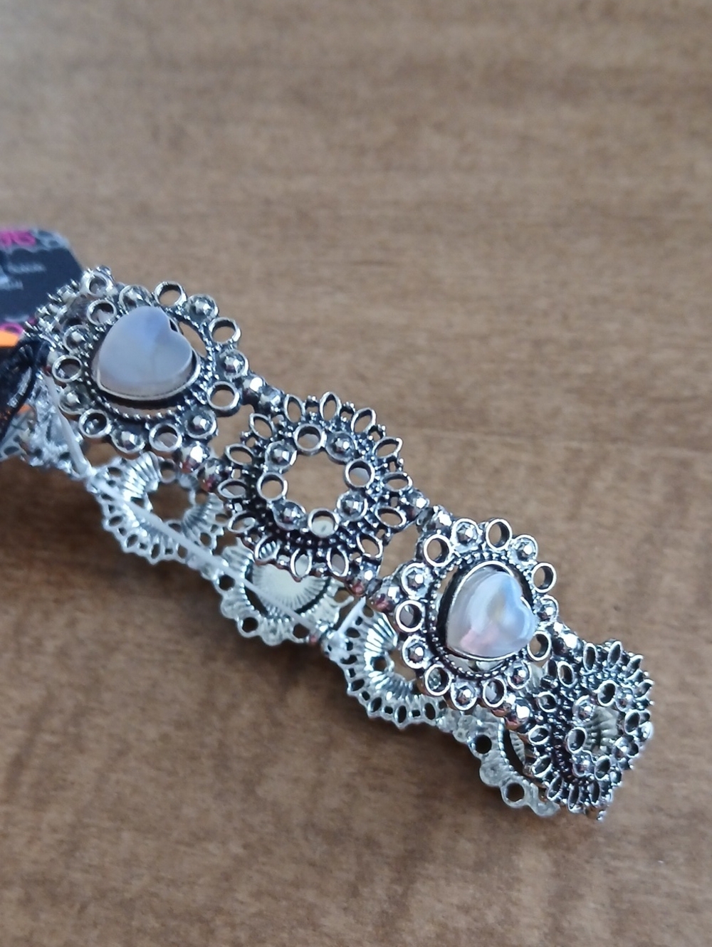 Paparazzi Silver Floral Filigree Stretch Bracelet - Picture 2 of 3